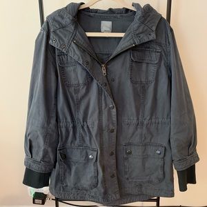 Halogen Navy Blue Hooded Utility Jacket